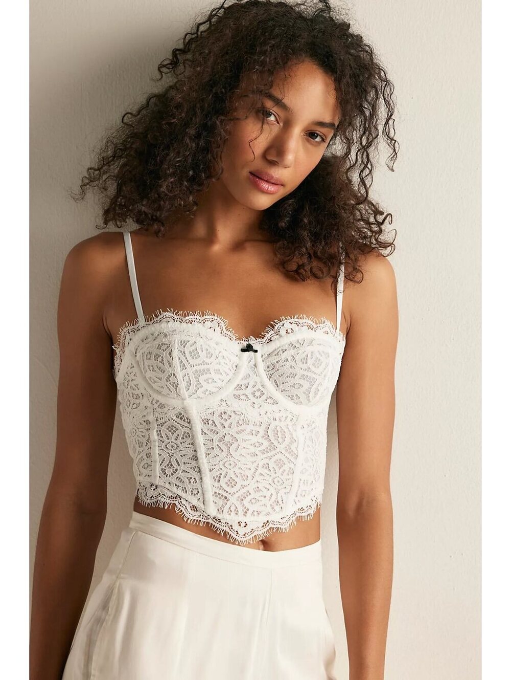 FREE PEOPLE INTIMATELY Moonlit meadow lace corset adjustable straps